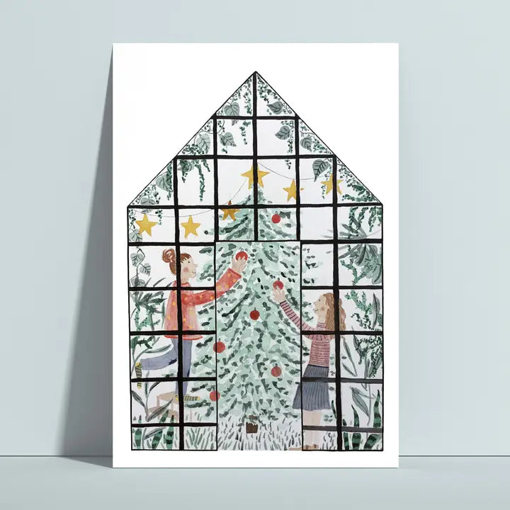 Hannahs Firlefanz - Postkarte Weihnachten Gewächshaus