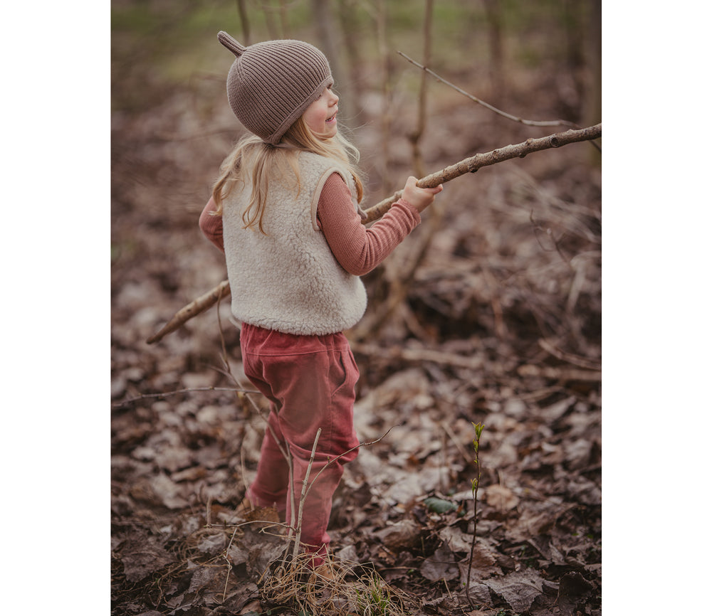 Alwero - Bodywarmer "TYB" Junior, Biowolle, SANDY BROWN mit HERZ, ultra light, SPECIAL EDITION
