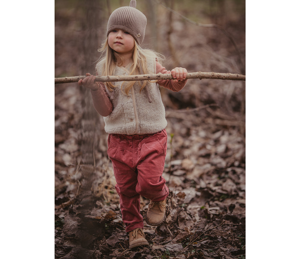 Alwero - Bodywarmer "TYB" Junior, Biowolle, SANDY BROWN mit HERZ, ultra light, SPECIAL EDITION