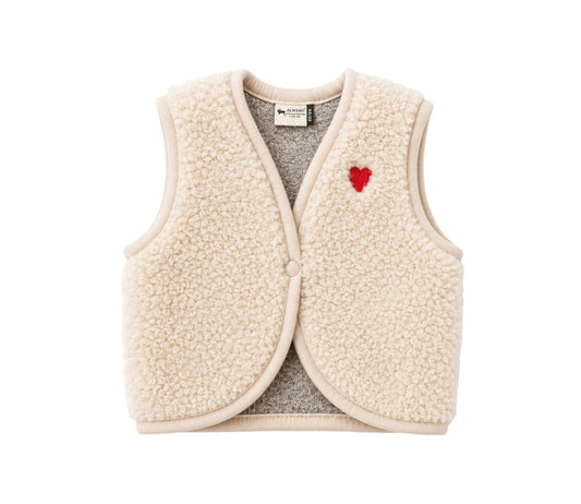 Alwero - Bodywarmer LULU, ultra light, Biowolle, SANDY BROWN mit HERZ, Special Edition
