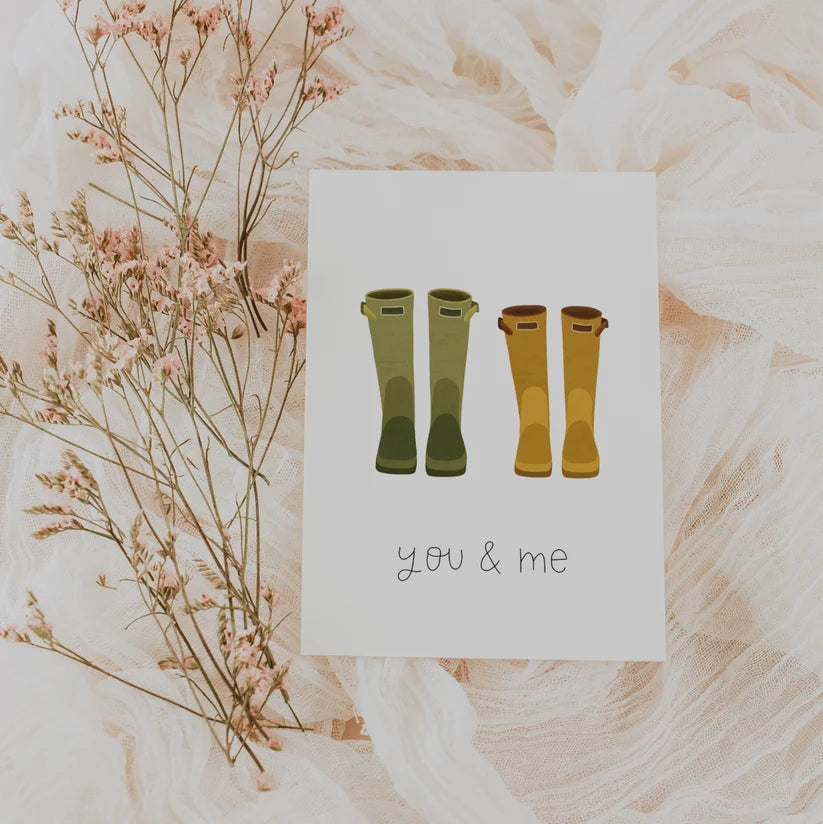 Thilda & Theo Postkarte - Gummistiefel you & me