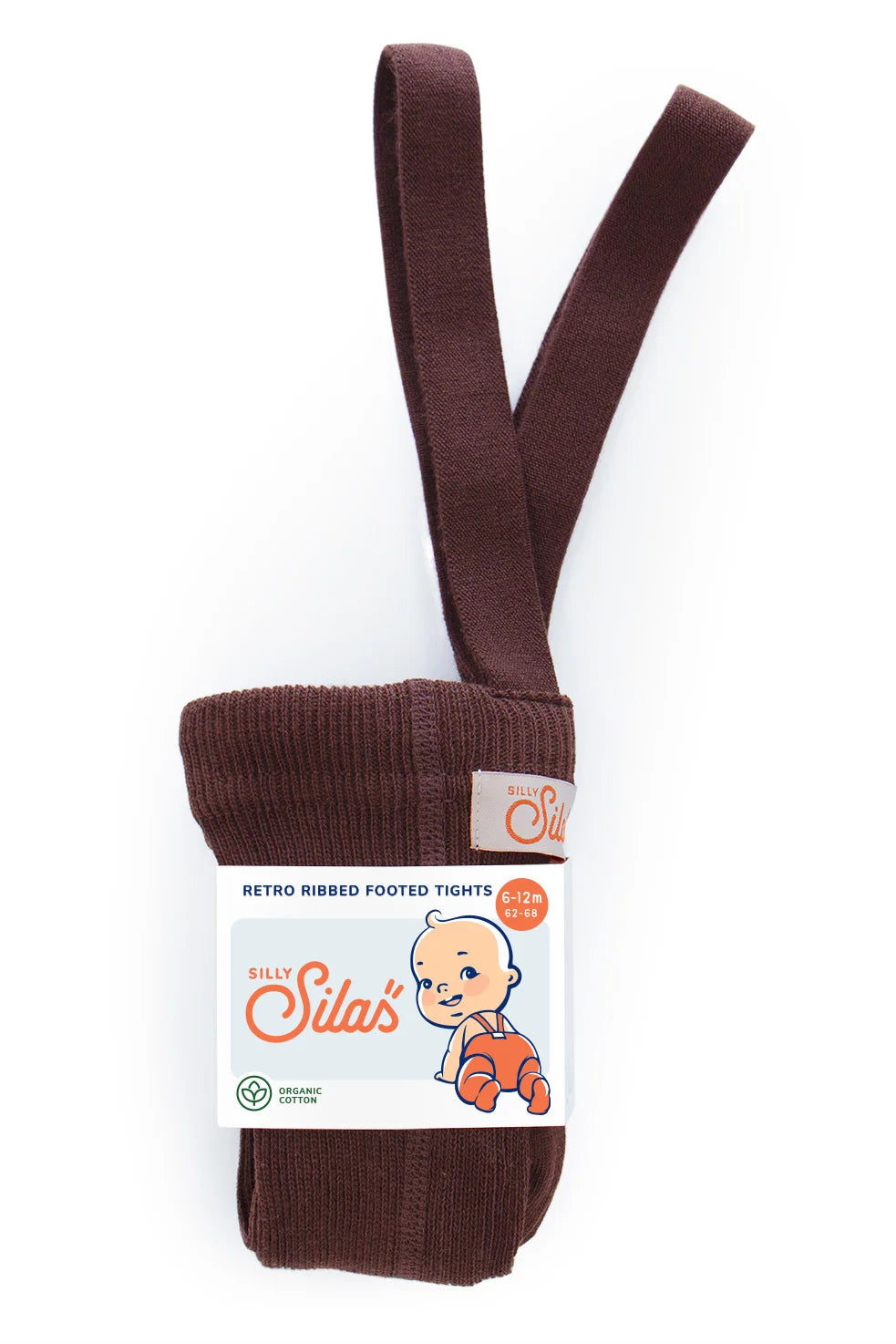 Silly Silas Footed Cotton Tights (GOTS) chocolate brown