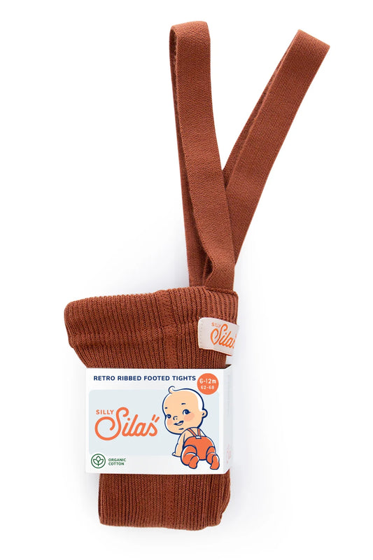 Silly Silas Footed Cotton Tights (GOTS) cinnamon