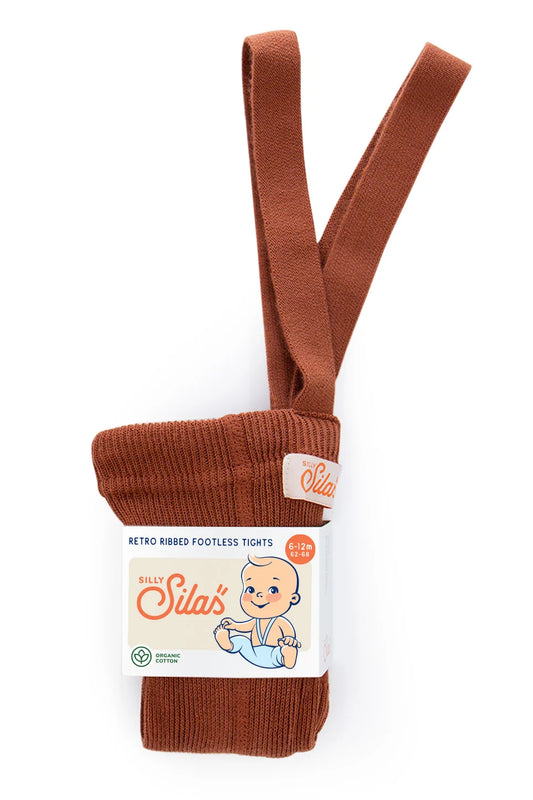 Silly Silas Footless Cotton Tights (GOTS) cinnamon