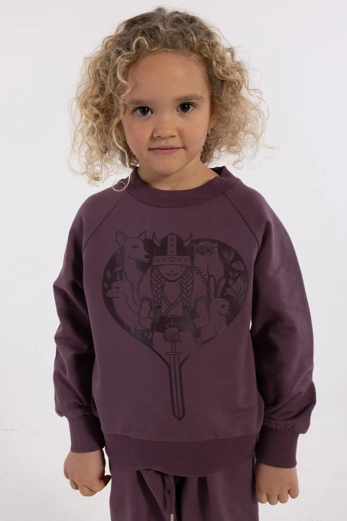 Danafae Sweater "Danamerika"  Grey Plum FAUNA FREJA