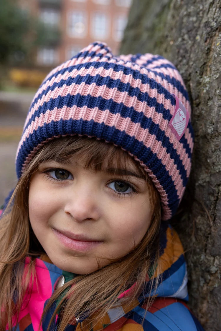 Danafae Daneby Cotton Beanie Dark Navy/Ancient Rose PRINSESSE