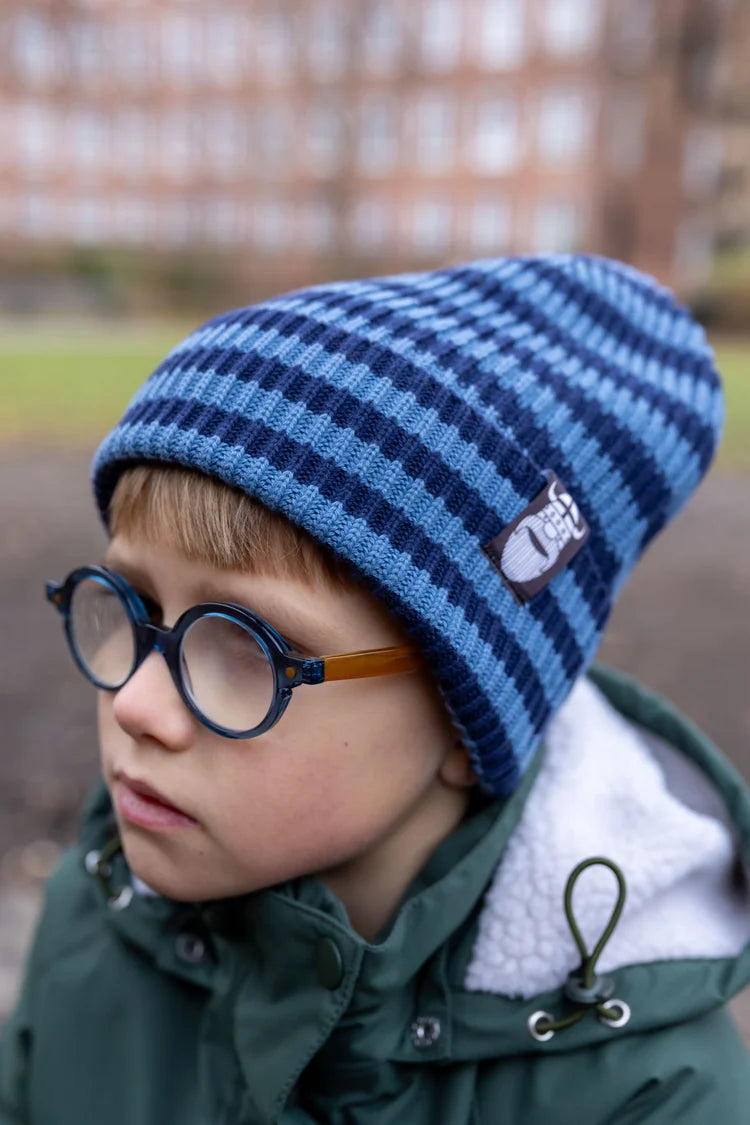 Danafae Daneby Cotton Beanie Dark Navy/Porcelaine ERIK