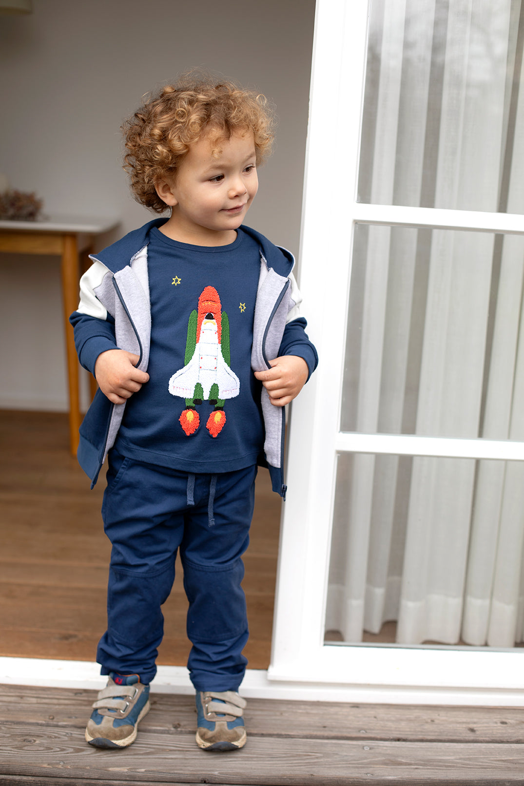 Enfant Terrible Shirt mit Bouclé Raketenstickerei