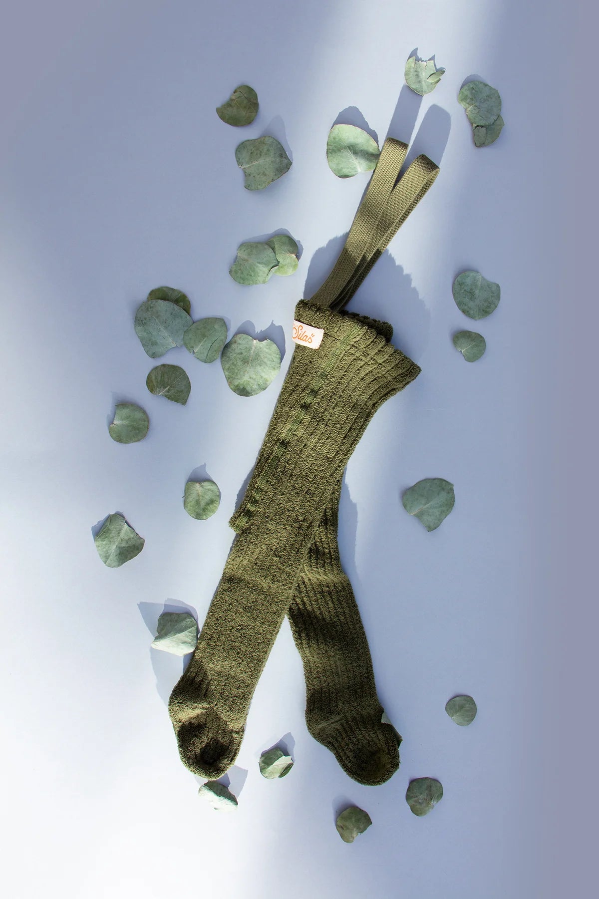 Silly Silas Granny Teddy footed tights (GOTS) olive
