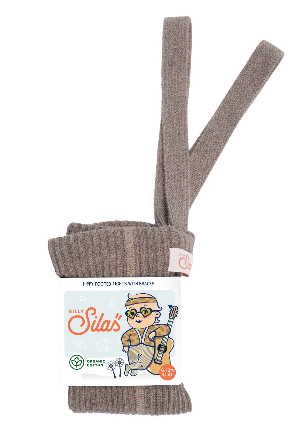 Silly Silas Hippy footed tights (GOTS) cocoa blend