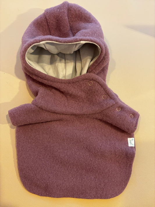 Popolini Wollfleece Schlupfhaube dusty plum