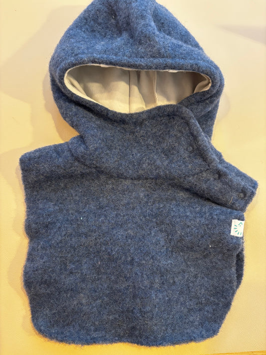 Popolini Wollfleece Schlupfhaube jeans melange