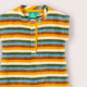 Little Green Radicals - Regenbogengestreifter Handtuch-Onesie