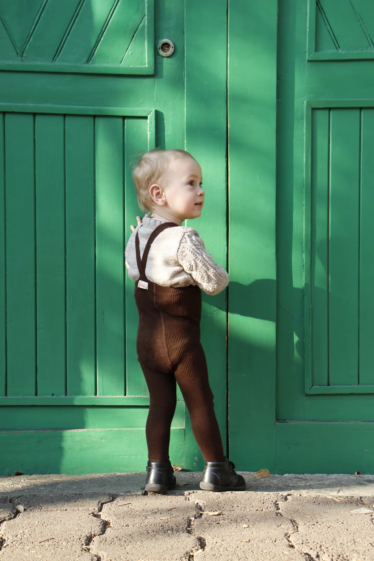 Silly Silas Footed Cotton Tights (GOTS) chocolate brown