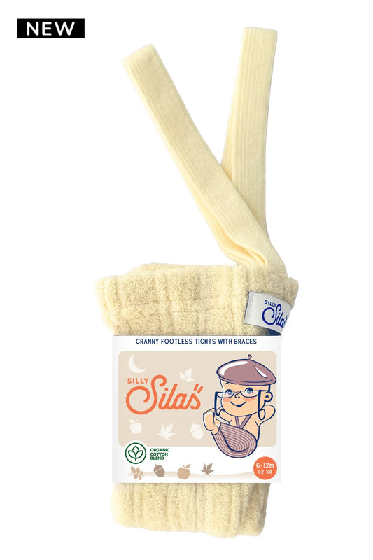 Silly Silas Grany Teddy footless tights (GOTS) lemon icing