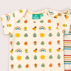 Little Green Radicals - Vintage Rainbow Organic Baby-Body 2-Pack