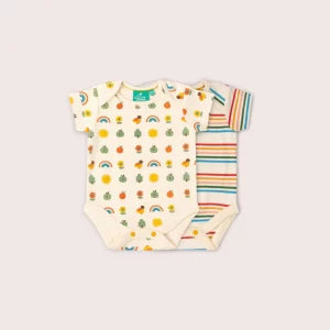 Little Green Radicals - Vintage Rainbow Organic Baby-Body 2-Pack