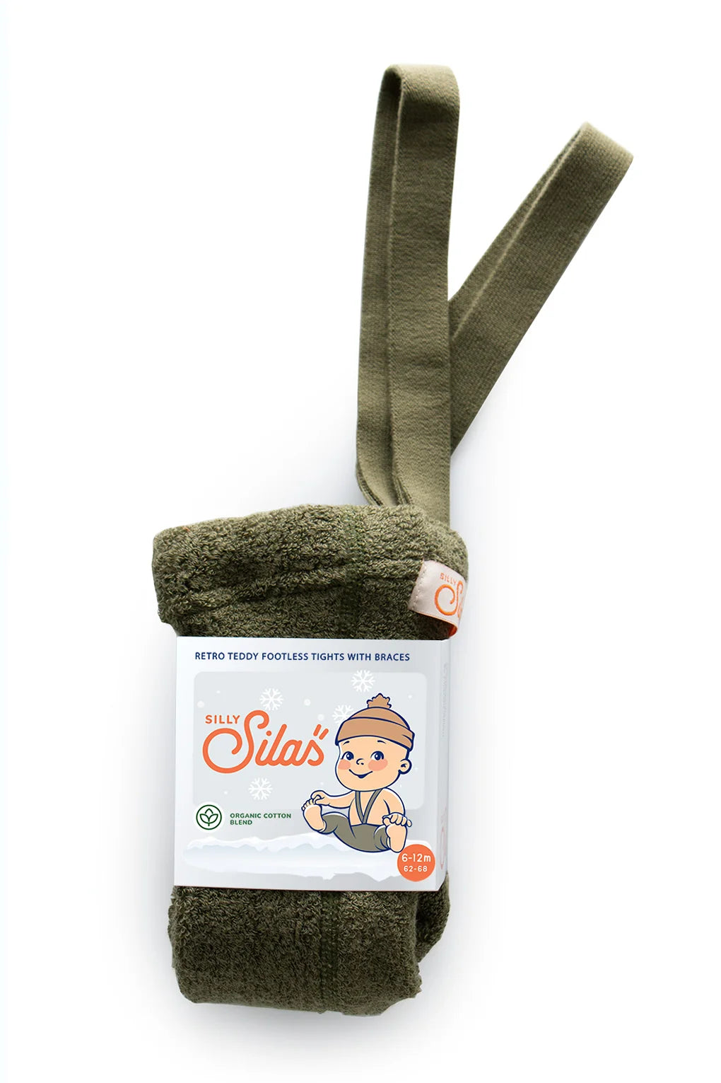 Silly Silas Teddy footless tights (GOTS) olive