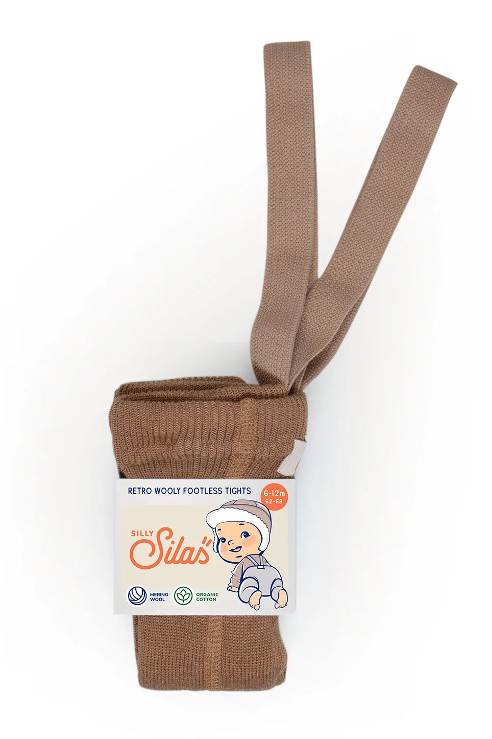 Silly Silas Wooly footless tights (GOTS) cappucino