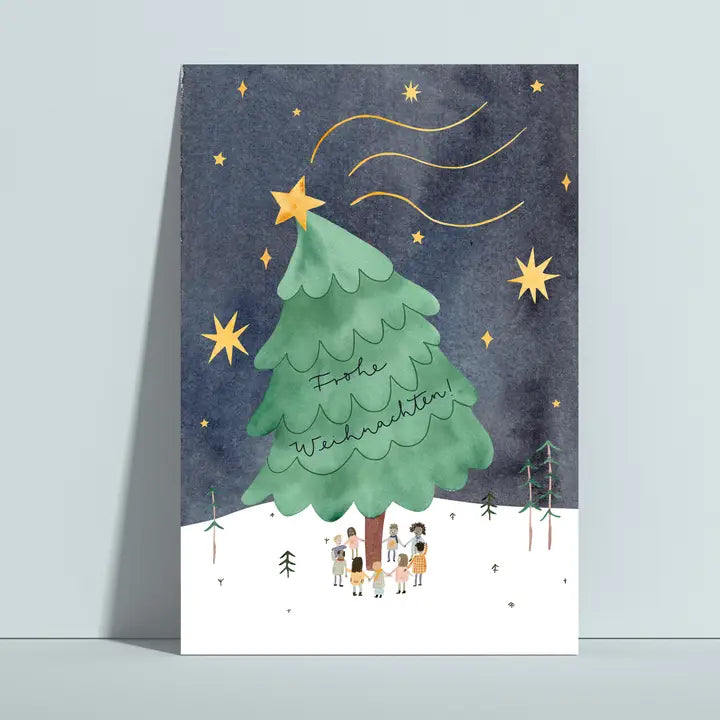 Hannahs Firlefanz - Postkarte Weihnachten Tannenbaum