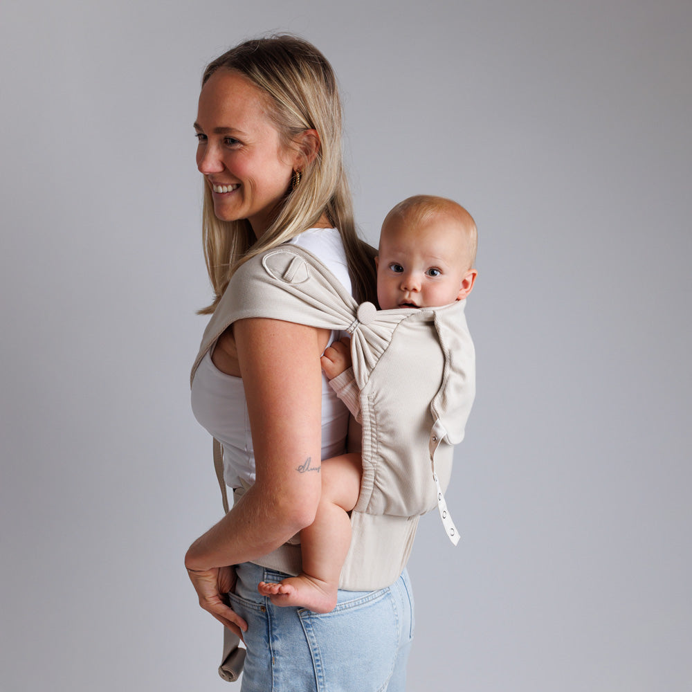 COCOO ME NOVA – Die ELASTISCHE Babytrage ab Geburt (beige)