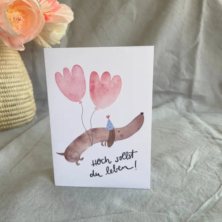 Hannahs Firlefanz - Klappkarte zum Geburtstag Dackel