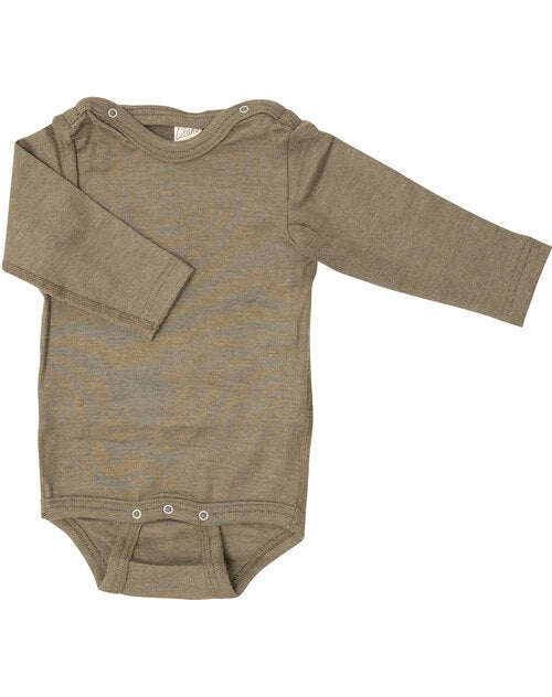 Lilano Langarmbody Wolle/Seide khaki