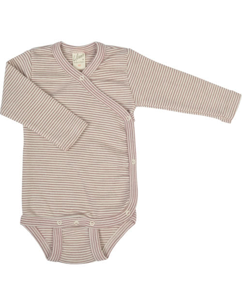 Lilano Langarm-Wickelbody Wolle/Seide mauve