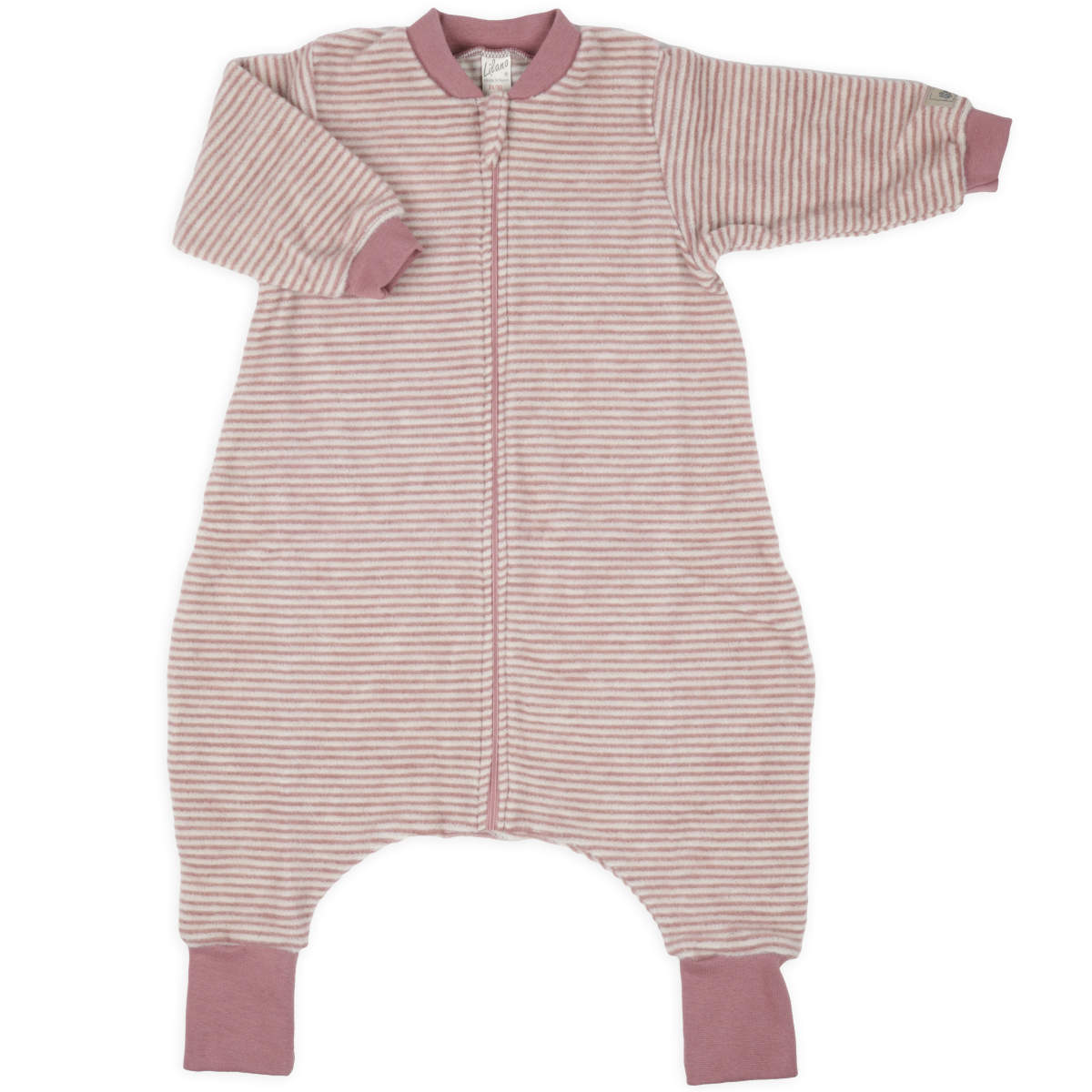 Lilano Wollfrotte Plüsch Schlafsack mit Füßen mauve
