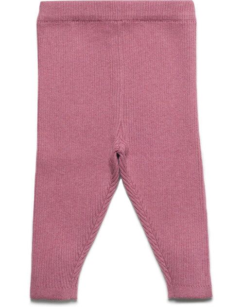 Puri organic Leggings Rippenstrick granatapfel