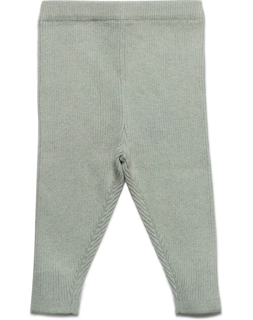 Puri organic Leggings Rippenstrick thymian