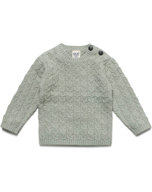 Puri organic Pullover Aranstrick thymian