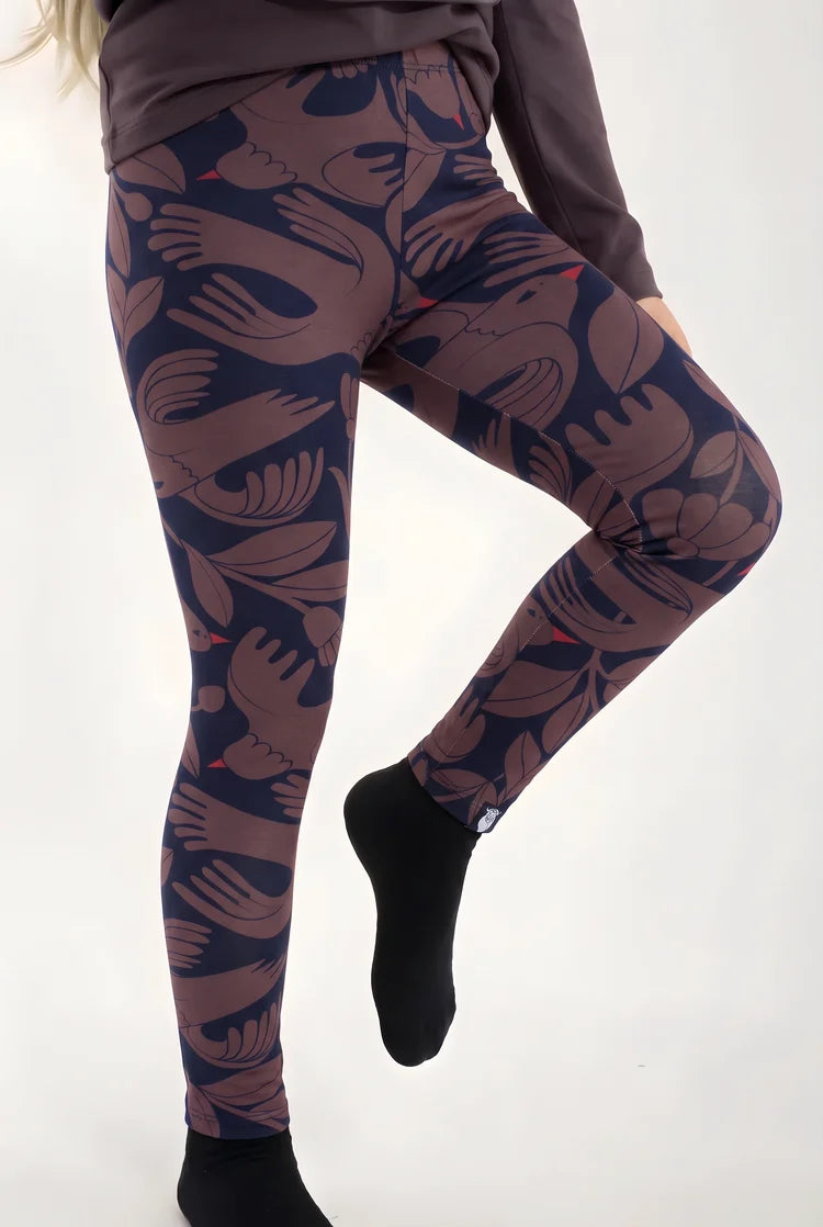 Danafae Danecheer Cotton Leggings Dark Navy/Mauve BIRDIEUP