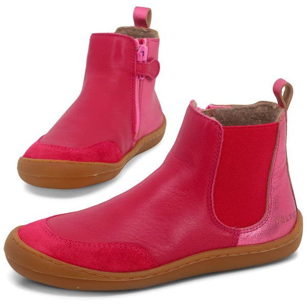 Telyo Barefoot Chelsea Boot Massai mit Wollfleece